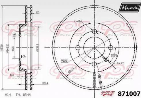 Maxtech 871007.0000 - Disque de frein cwaw.fr