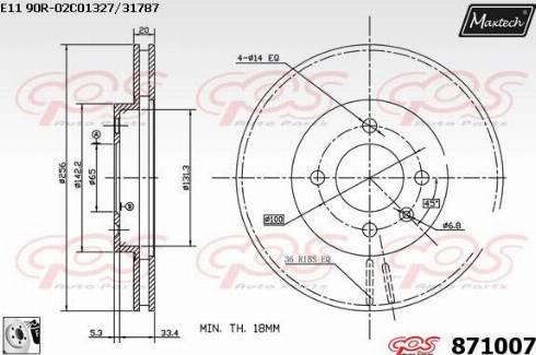 Maxtech 871007.0080 - Disque de frein cwaw.fr