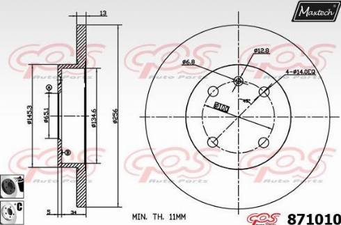 Maxtech 871010.6060 - Disque de frein cwaw.fr