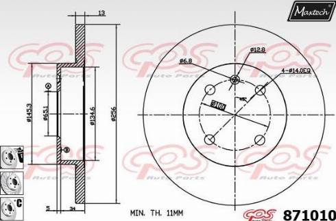 Maxtech 871010.6880 - Disque de frein cwaw.fr