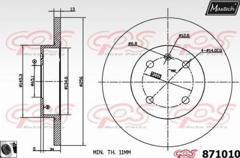 Maxtech 871010.0060 - Disque de frein cwaw.fr