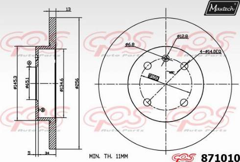 Maxtech 871010.0000 - Disque de frein cwaw.fr