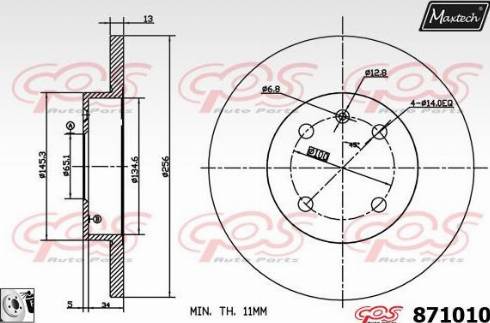 Maxtech 871010.0080 - Disque de frein cwaw.fr