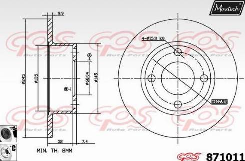 Maxtech 871011.6060 - Disque de frein cwaw.fr