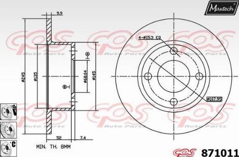 Maxtech 871011.6880 - Disque de frein cwaw.fr