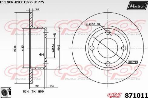 Maxtech 871011.0060 - Disque de frein cwaw.fr