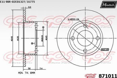 Maxtech 871011.0000 - Disque de frein cwaw.fr