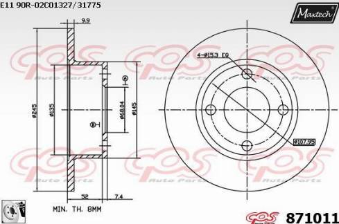 Maxtech 871011.0080 - Disque de frein cwaw.fr