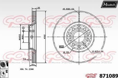 Maxtech 871089.6060 - Disque de frein cwaw.fr