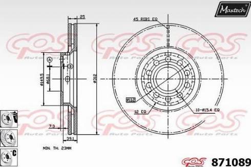 Maxtech 871089.6880 - Disque de frein cwaw.fr