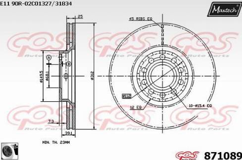 Maxtech 871089.0060 - Disque de frein cwaw.fr