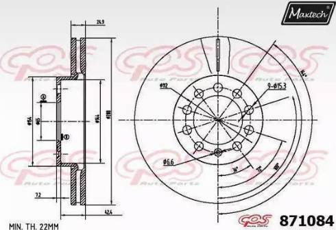 Maxtech 871084.0000 - Disque de frein cwaw.fr