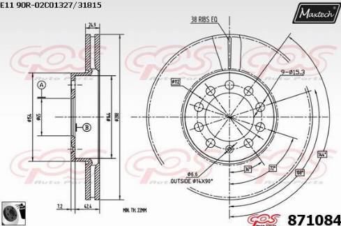 Maxtech 871084.0060 - Disque de frein cwaw.fr