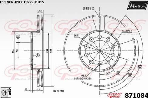 Maxtech 871084.0080 - Disque de frein cwaw.fr