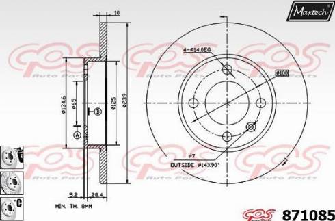 Maxtech 871085.6980 - Disque de frein cwaw.fr