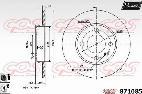 Maxtech 871085.6060 - Disque de frein cwaw.fr