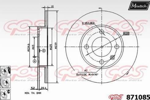 Maxtech 871085.6880 - Disque de frein cwaw.fr