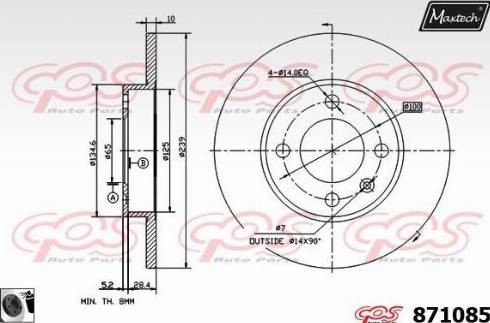 Maxtech 871085.0060 - Disque de frein cwaw.fr