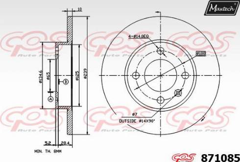 Maxtech 871085.0000 - Disque de frein cwaw.fr