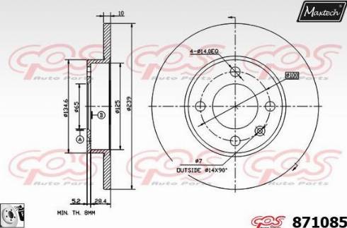 Maxtech 871085.0080 - Disque de frein cwaw.fr