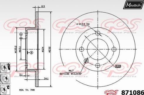 Maxtech 871086.6980 - Disque de frein cwaw.fr