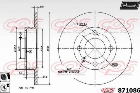 Maxtech 871086.6060 - Disque de frein cwaw.fr