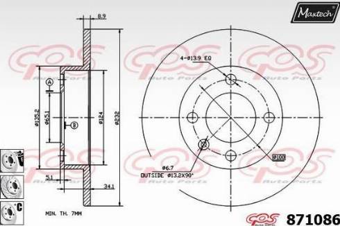 Maxtech 871086.6880 - Disque de frein cwaw.fr