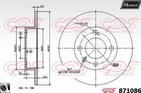 Maxtech 871086.0060 - Disque de frein cwaw.fr