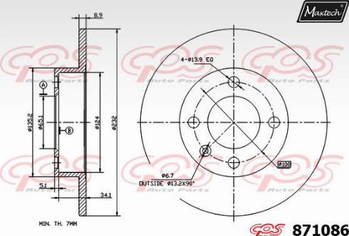 Maxtech 871086.0000 - Disque de frein cwaw.fr