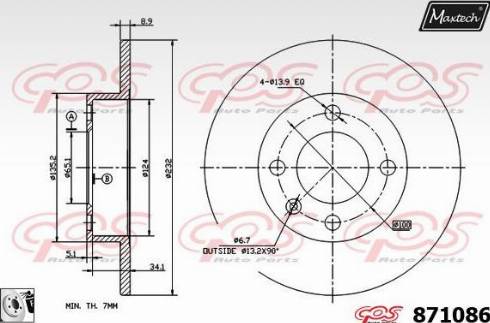 Maxtech 871086.0080 - Disque de frein cwaw.fr