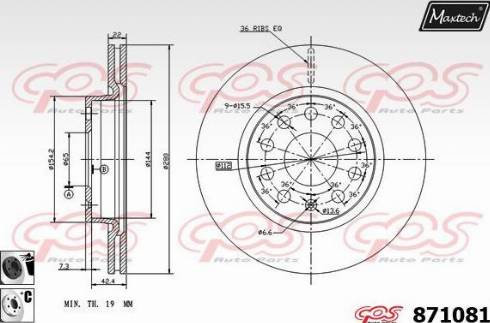 Maxtech 871081.6060 - Disque de frein cwaw.fr