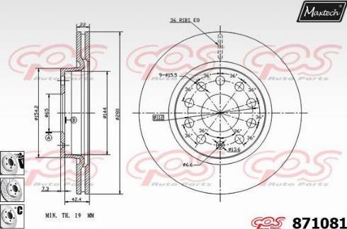 Maxtech 871081.6880 - Disque de frein cwaw.fr