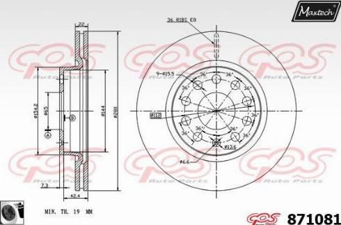 Maxtech 871081.0060 - Disque de frein cwaw.fr