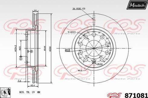 Maxtech 871081.0080 - Disque de frein cwaw.fr