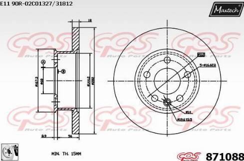 Maxtech 871088.0080 - Disque de frein cwaw.fr