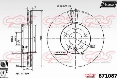 Maxtech 871087.6060 - Disque de frein cwaw.fr