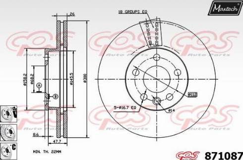 Maxtech 871087.6880 - Disque de frein cwaw.fr