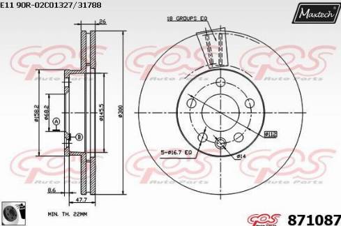 Maxtech 871087.0060 - Disque de frein cwaw.fr