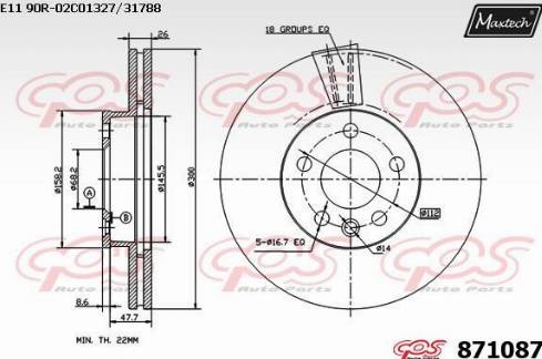 Maxtech 871087.0000 - Disque de frein cwaw.fr