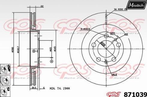 Maxtech 871039.6880 - Disque de frein cwaw.fr