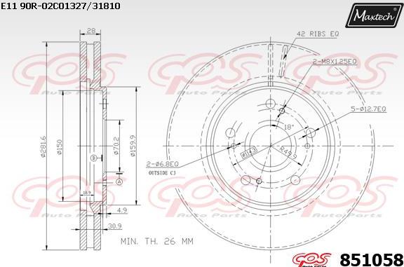 Maxtech 871039 - Disque de frein cwaw.fr