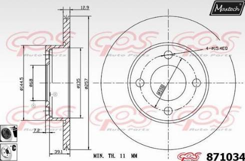 Maxtech 871034.6060 - Disque de frein cwaw.fr