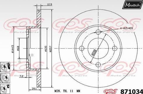 Maxtech 871034.6880 - Disque de frein cwaw.fr