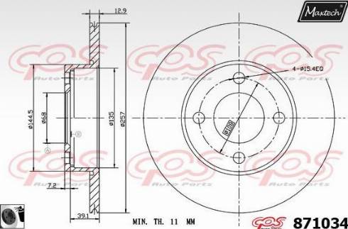 Maxtech 871034.0060 - Disque de frein cwaw.fr