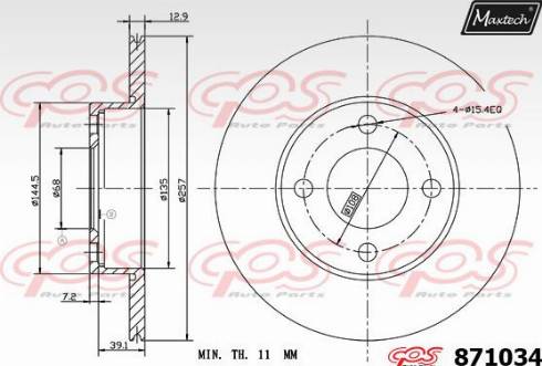 Maxtech 871034.0000 - Disque de frein cwaw.fr