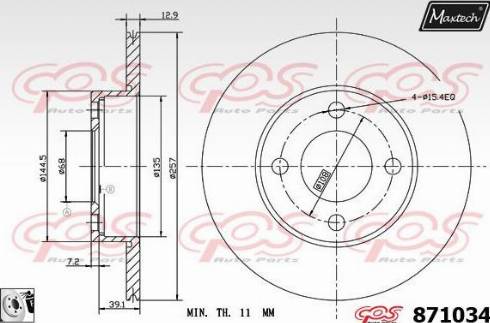 Maxtech 871034.0080 - Disque de frein cwaw.fr