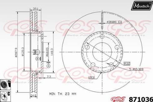 Maxtech 871036.6060 - Disque de frein cwaw.fr