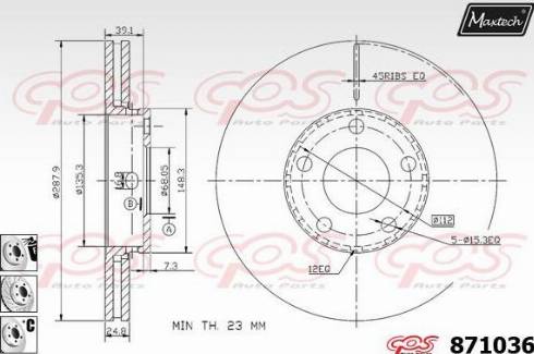 Maxtech 871036.6880 - Disque de frein cwaw.fr