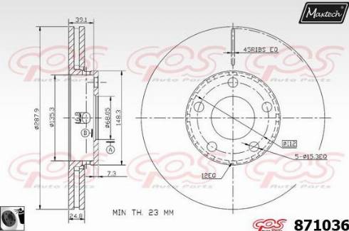 Maxtech 871036.0060 - Disque de frein cwaw.fr