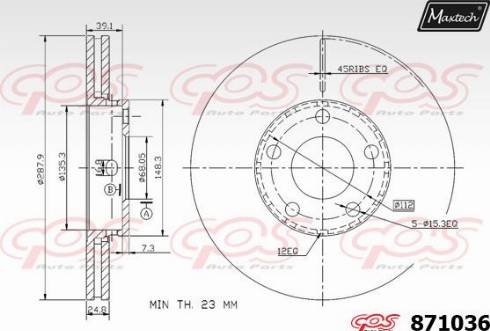 Maxtech 871036.0000 - Disque de frein cwaw.fr